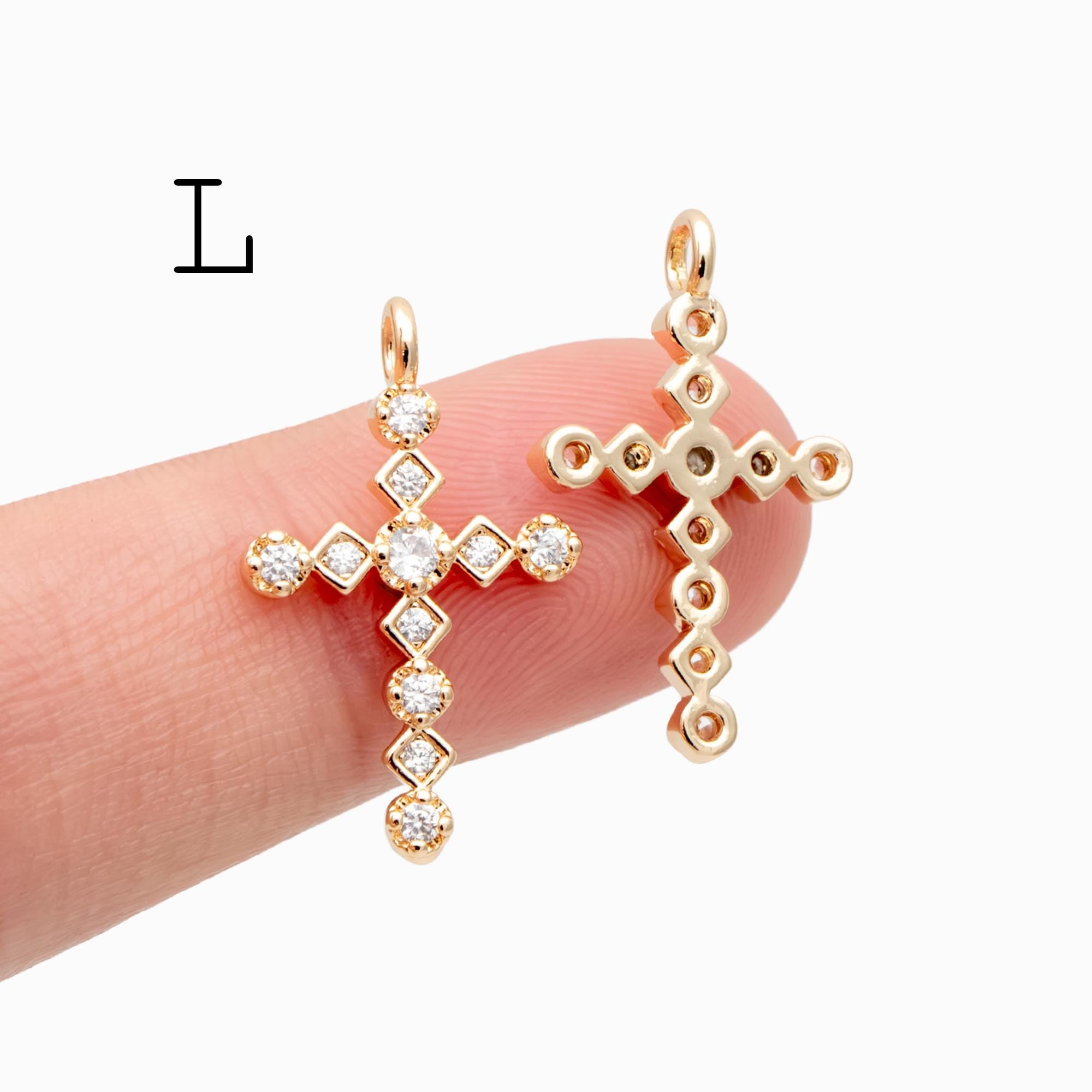 4pcs Cross Charm, Tiny Cross Charm, Cross Pendant, Cross Necklace Charm(GB-2731)